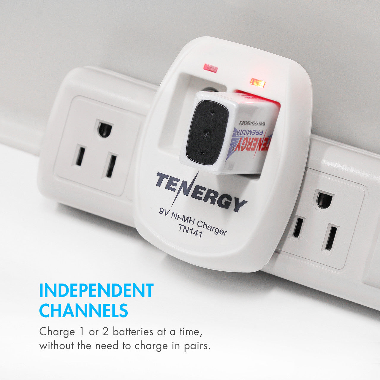 Tenergy TN141 Smart 2-Bay 9V NiMH Battery Charger