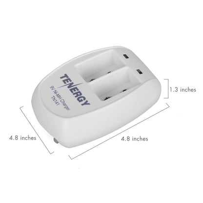 Tenergy TN141 Smart 2-Bay 9V NiMH Battery Charger