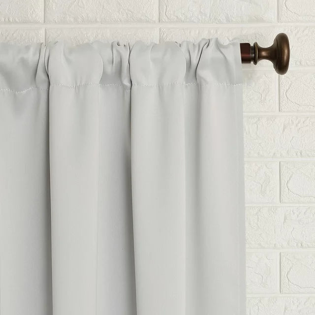 Sun Zero Avery 100% Blackout Rod Pocket Single Curtain Panel, 40" x 84", Pearl, Adult