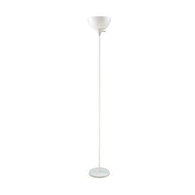 71-in White Torchiere Indoor Floor Lamp with Plastic Shade