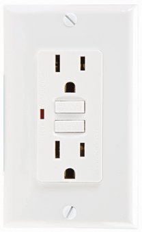 120 Volt 15 Amp GFCI Outlet With LED - White