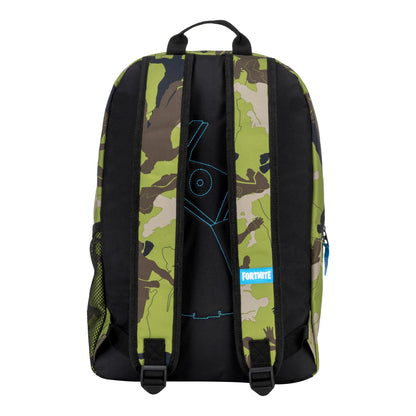 Fortnite Unisex Amplify Green Camouflage Backpack with Side Exterior Mesh Pocket