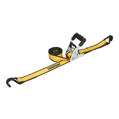 Xstrap brand 1.5” x 16' Tie-Downs Ratchet 1,100 lbs Work Load with DJ Hooks 4 - Pack