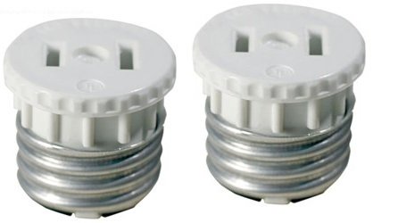 Leviton C22-125-000 White Adapter Socket To Outlet 2 Count