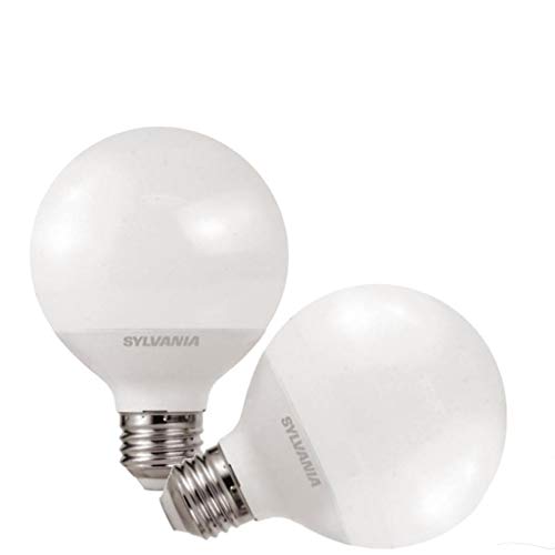 SYLVANIA G25 Globe Décor Light Bulbs, 60W Equivalent Efficient 5W, Non-Dimmable, 500 Lumens, 5000K, Daylight - 2 Pack (40219)