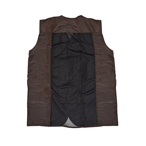 A Size Above Plus Size Vented Mesh Back Salon Stylist Vest, Chocolate Brown, 3X