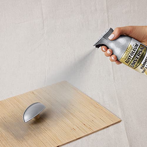 Rust-Oleum 245219 Universal All Surface Hammered Spray Paint, 12 oz, Silver