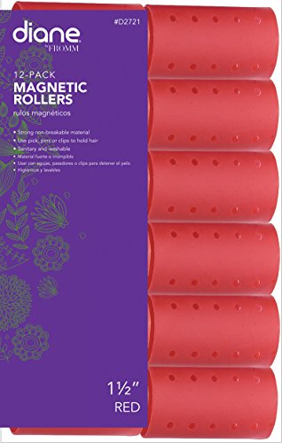 Diane Magnetic Hair Roller, Red, 1 1/2 Inch