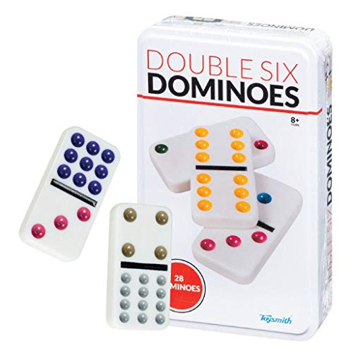 Cardinal Double Six Color Dot Dominoes In Color Collectors Tin, 28 Dominoes (8875)