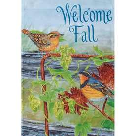 Rain or Shine "Welcome Fall" Autumn Art Large Porch Flag 28" X 40"