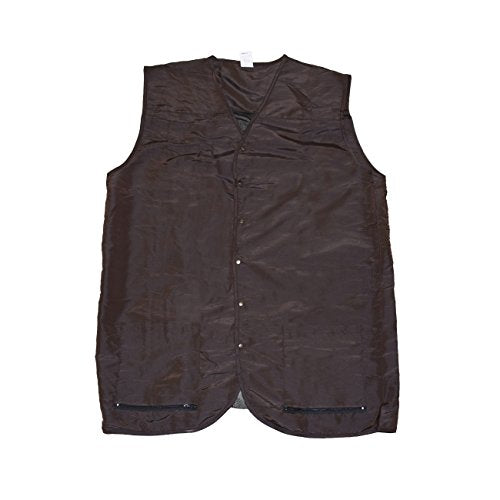 A Size Above Plus Size Vented Mesh Back Salon Stylist Vest, Chocolate Brown, 3X