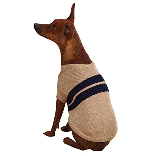 Zack & Zoey Acrylic Ivy League Dog Sweater, X-Large, Camel