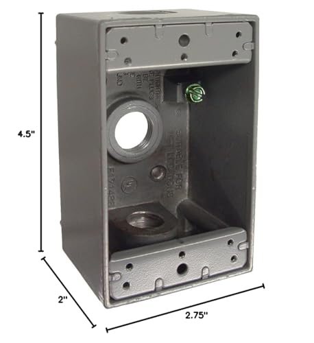 Hubbell-Bell 5320-0 Single Gang 3-1/2-Inch Outlets Weatherproof Box Gray