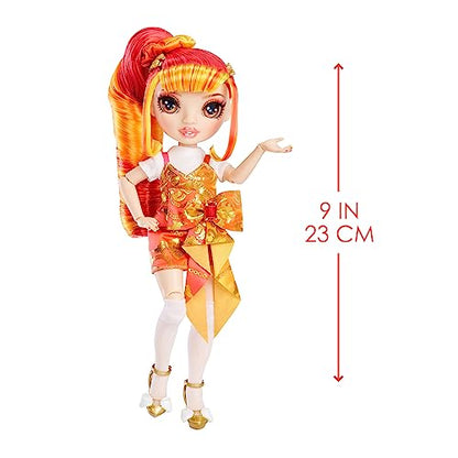 Rainbow High Junior High Special Edition Laurel De’Vious - 9" Red and Orange Posable Fashion Doll with Accessories and Open/Close Soft Backpack. Great Toy Gift for Kids Ages 4-12