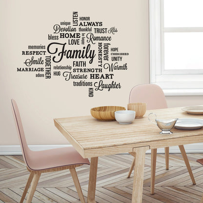 RoomMates Family Quote Peel and Stick Wall Decals, 7.5 in x 16.7 in