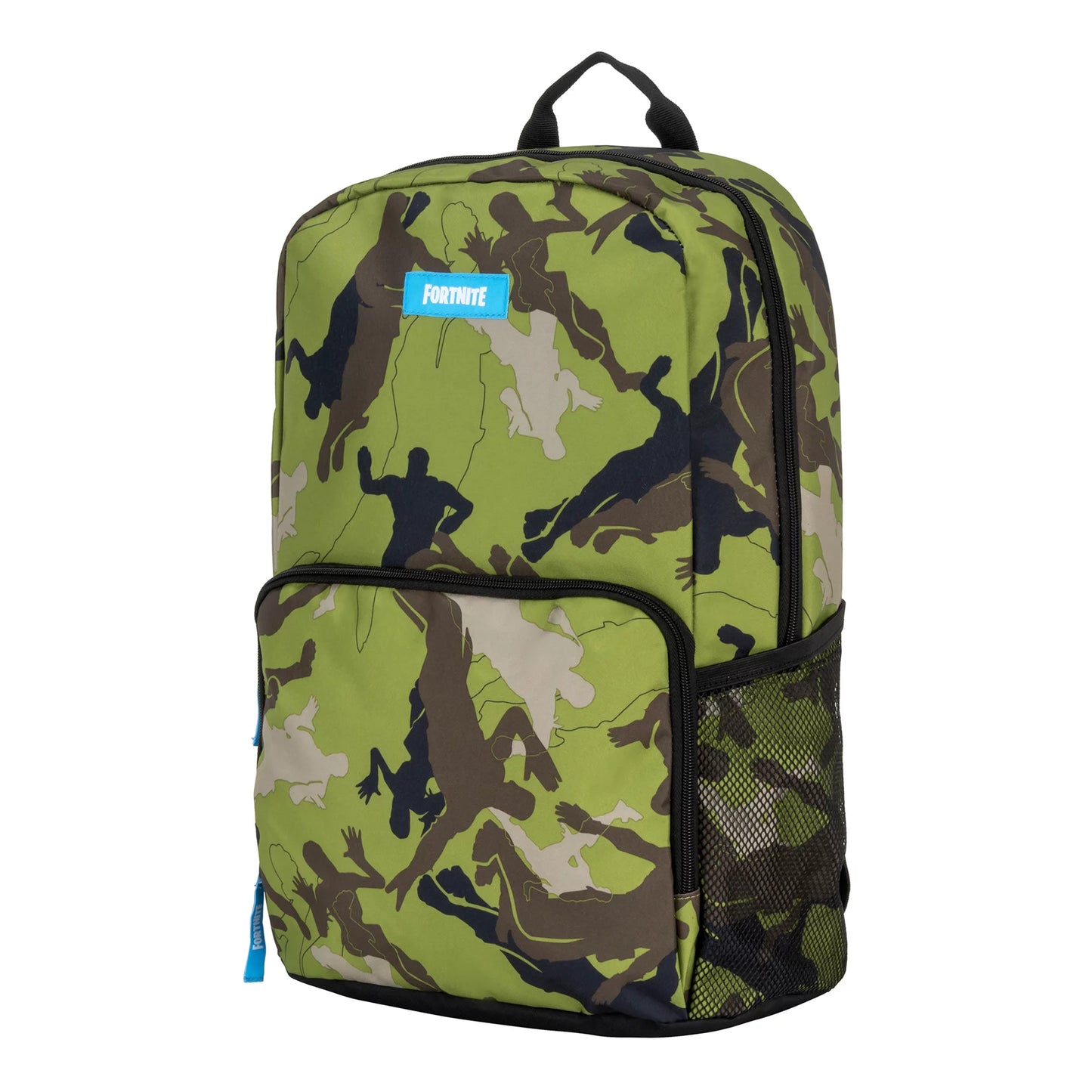 Fortnite Unisex Amplify Green Camouflage Backpack with Side Exterior Mesh Pocket