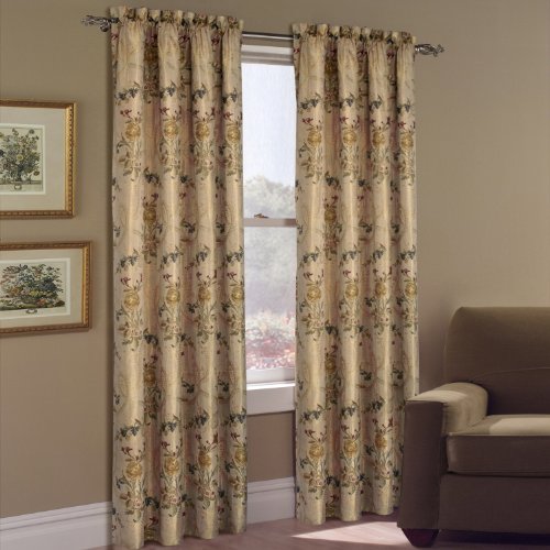 United Curtain Jewel Heavy Woven Window Curtain Panel, 54 by 63-Inch, Multi