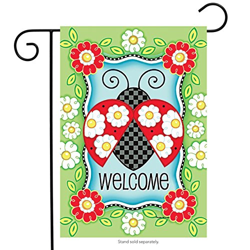 Rain or Shine Welcome Ladybug Garden Flag 1.04-ft W x 1.5-ft H