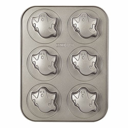 Cake Boss Nonstick Specialty Bakeware Nonstick 6-Cup Cakelette Pan - 6 Cup, Gray