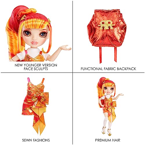 Rainbow High Junior High Special Edition Laurel De’Vious - 9" Red and Orange Posable Fashion Doll with Accessories and Open/Close Soft Backpack. Great Toy Gift for Kids Ages 4-12