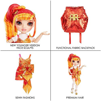 Rainbow High Junior High Special Edition Laurel De’Vious - 9" Red and Orange Posable Fashion Doll with Accessories and Open/Close Soft Backpack. Great Toy Gift for Kids Ages 4-12