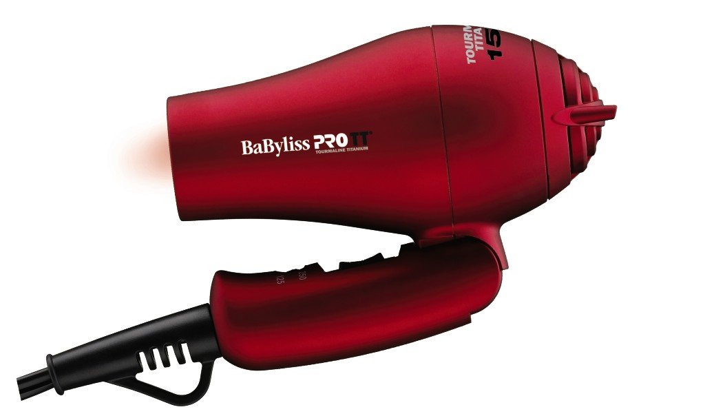 BaBylissPRO TT Tourmaline Titanium Travel Dryer, Red