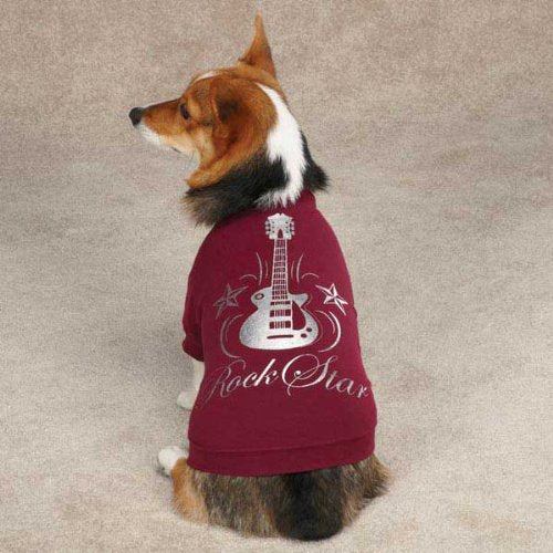 Casual Canine Rock Star Tee for Pets, X-Large Deep Raspberry