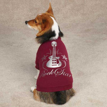 Casual Canine Rock Star Tee for Pets, X-Large Deep Raspberry