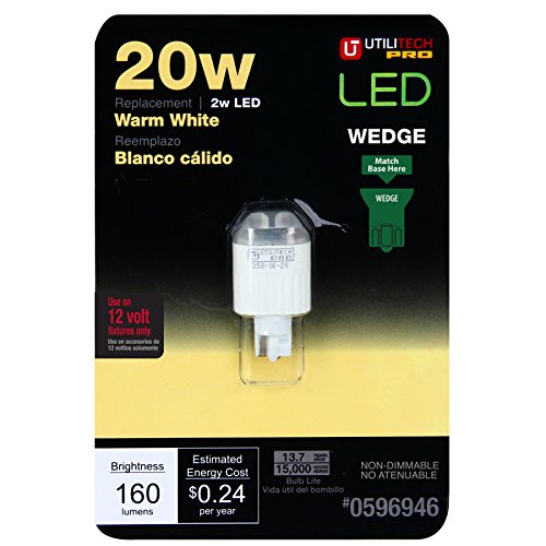 Utilitech 20 W Equivalent Warm White Wedge LED Decorative Light Bulb