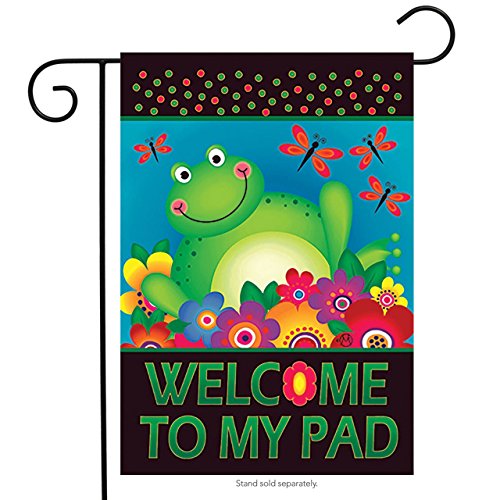 Rain or Shine Welcome to My PAD Frog Garden Flag