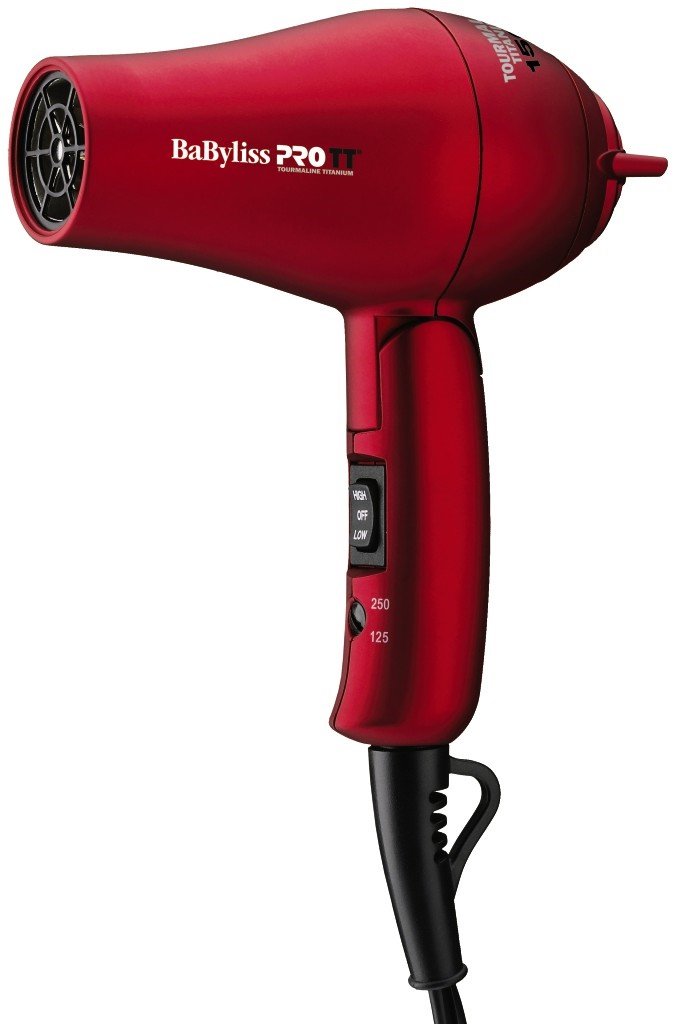 BaBylissPRO TT Tourmaline Titanium Travel Dryer, Red