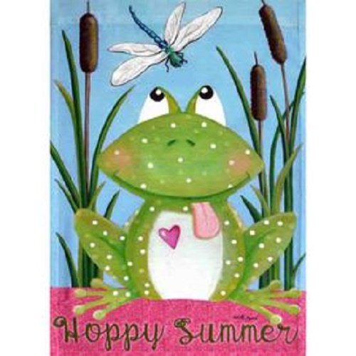 Happy Summer Frog & Bug Nylon Garden Flag