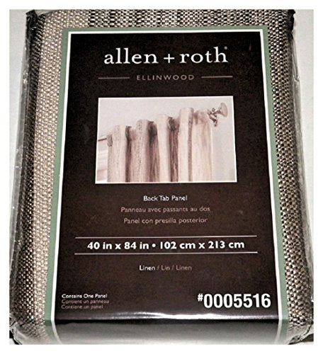 Allen + Roth Ellinwood 84-in L Light Filtering Striped Linen Back Tab Window Curtain Panel