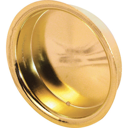 Prime-Line N 6698 2 In. Round Brass Plated By-Pass Door Pull Handle (2 Pack)