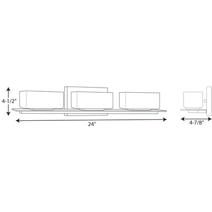 Progress Lighting P2717-20 Contemporary Modern Three Light Bath from Rush Collection Dark Finish, Antique Bronze