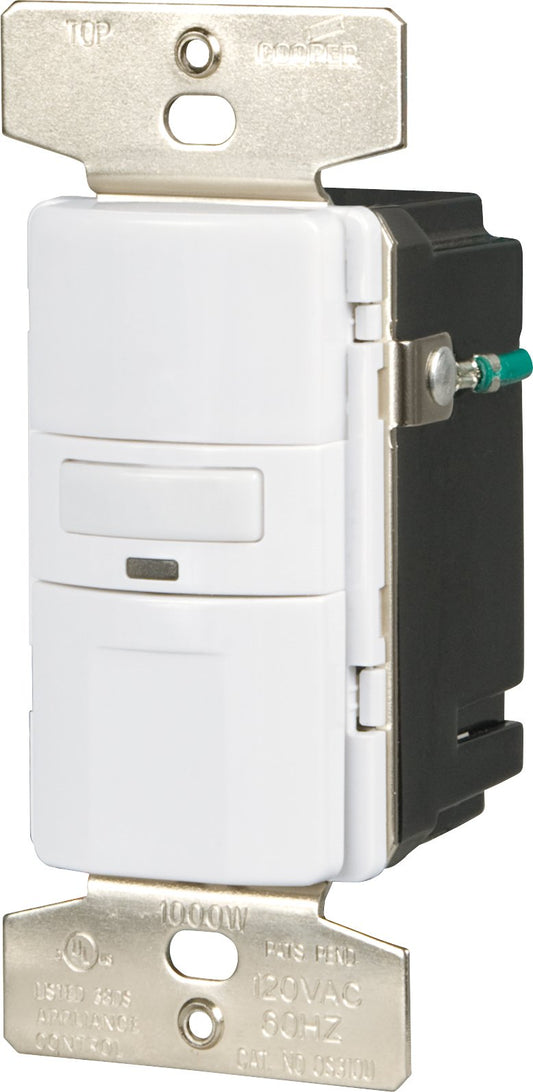 EATON OS310U-W-K Core Savant Motion Sensor Switch, 120 Vac, 60 Hz, 1000 W, Polycarbonate, White