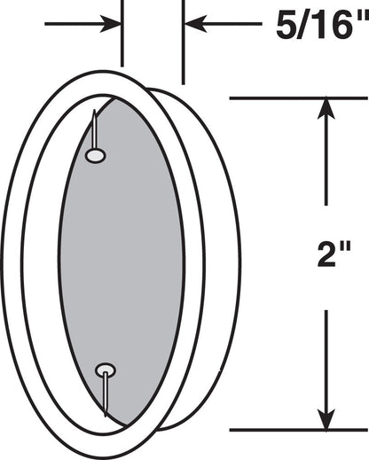 Prime-Line N 6698 2 In. Round Brass Plated By-Pass Door Pull Handle (2 Pack)