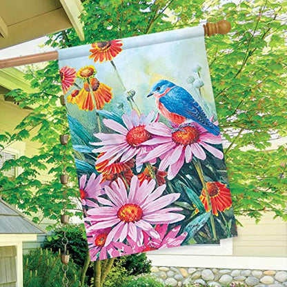 Rain or Shine 28"x 40" Bird and Flowers Flag