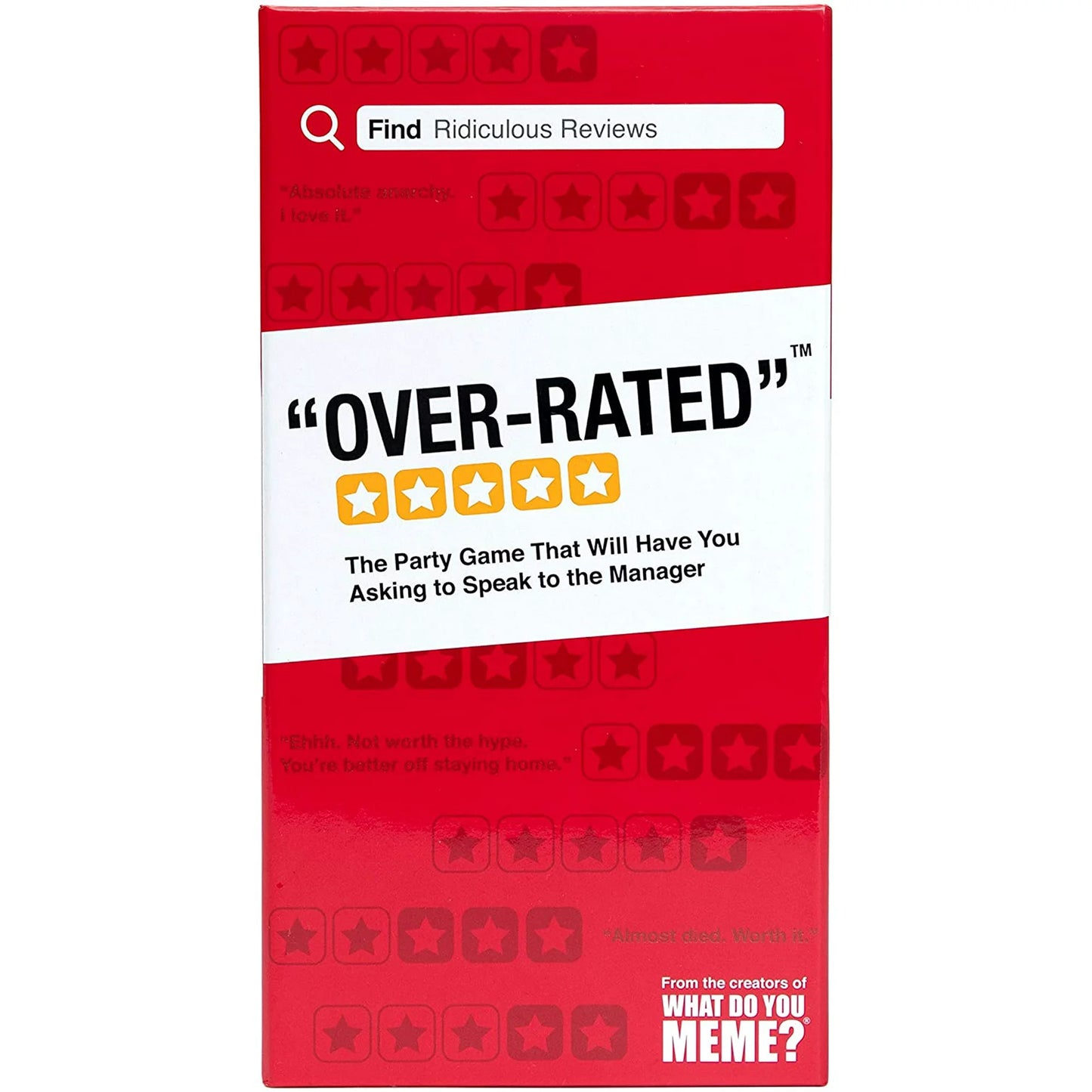 Over-Rated Adult Party Game of Ridiculous Reviews by What Do You Meme? Bsfw Edition Card Game