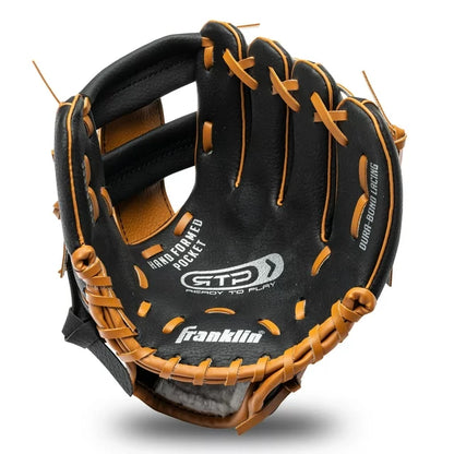 Franklin Sports 8.5 In. Performance Tee ball Glove, Black/Tan, Right Hand Throw - Fielding Glove