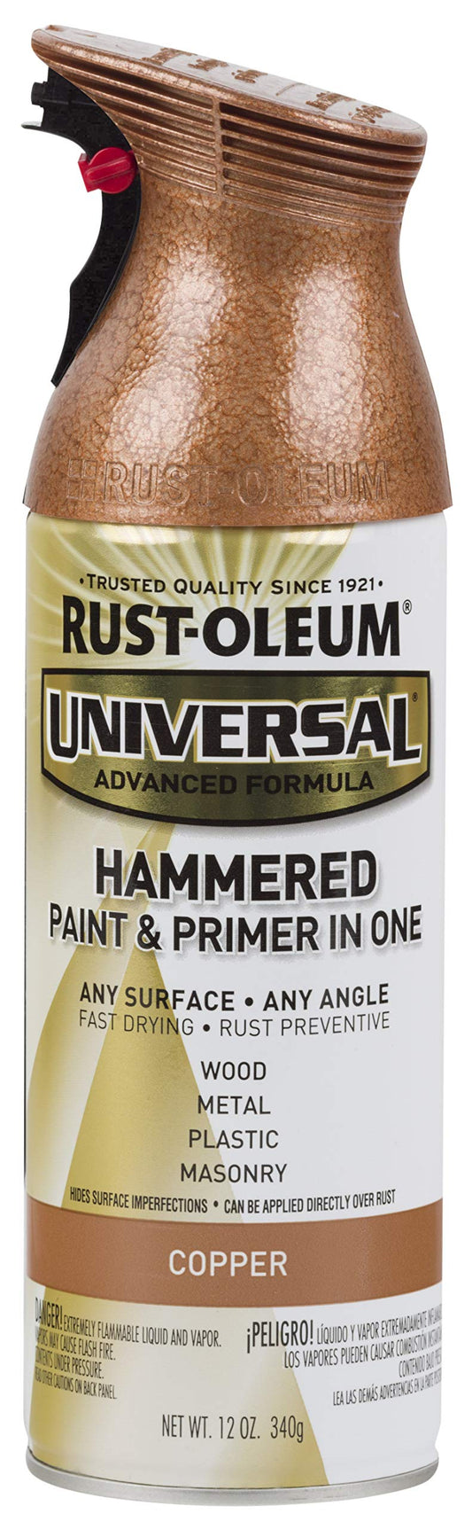 Rust-Oleum 247567 Universal All Surface Hammered Spray Paint, 12 oz, Copper