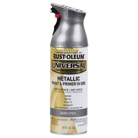 Rust-Oleum 262662 Universal All Surface Metallic Spray Paint, 11 oz, Dark Steel