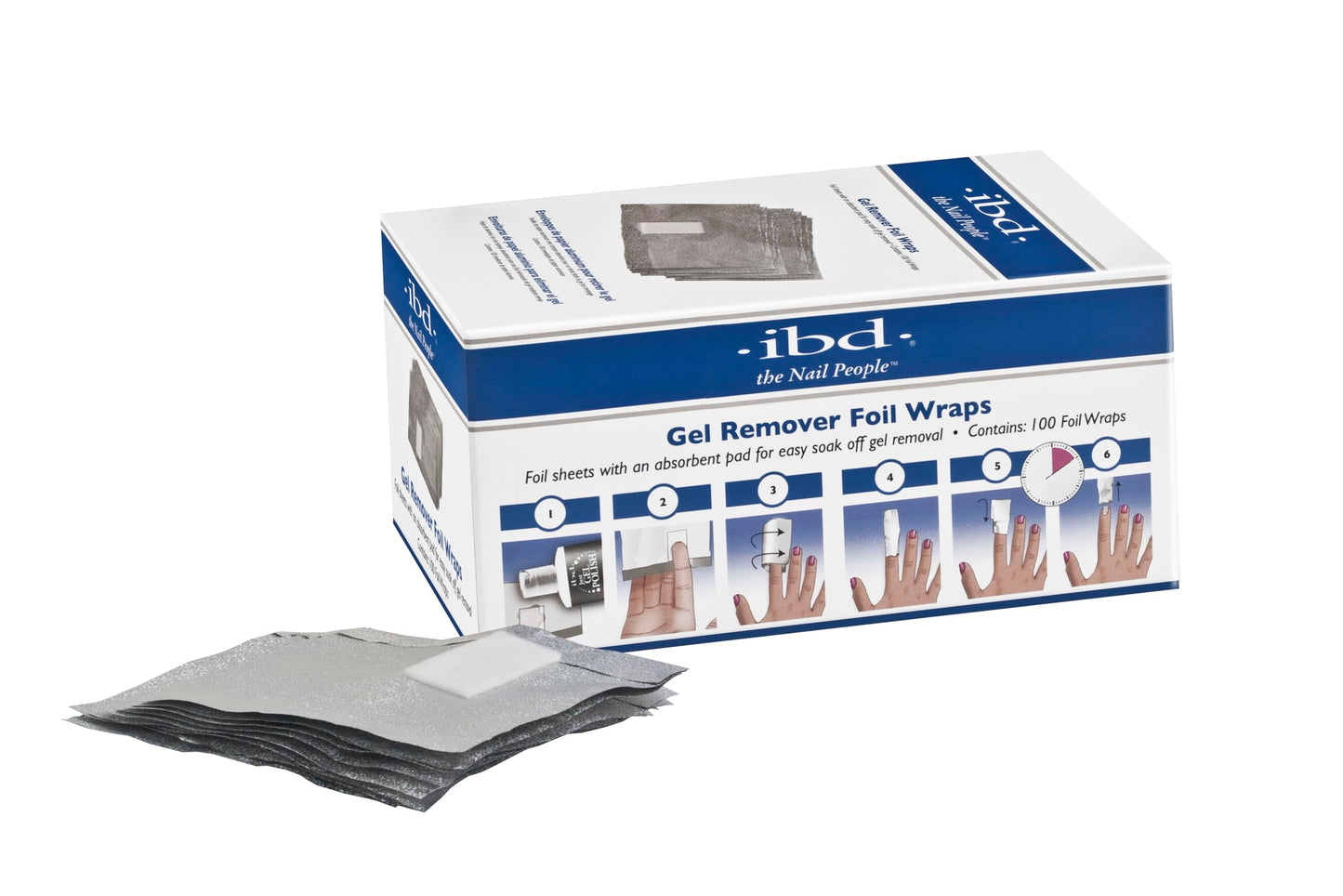 IBD Just Gel Nail Polish Gel Remover Foil Wraps, 100 Count