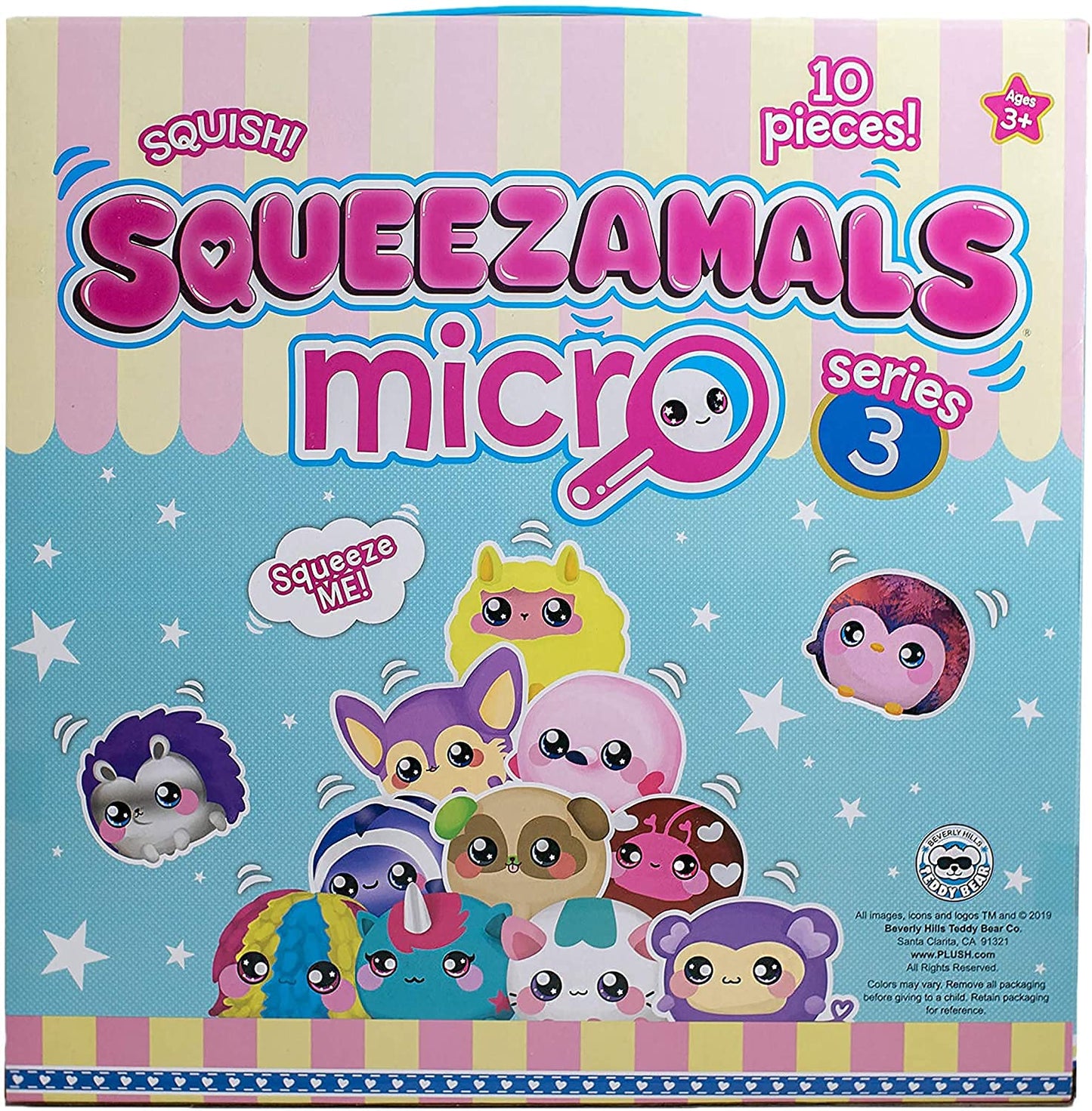 Squeezamals SQ00956 Mystery Black Box  11 Pieces Watermelon Scented Mystery Pack Collector Pack, 6 Exclusive Characters