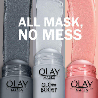 Face Masks by Olay, Clay Charcoal Facial Mask Stick, Glow Boost White Charcoal, 1.7 Oz