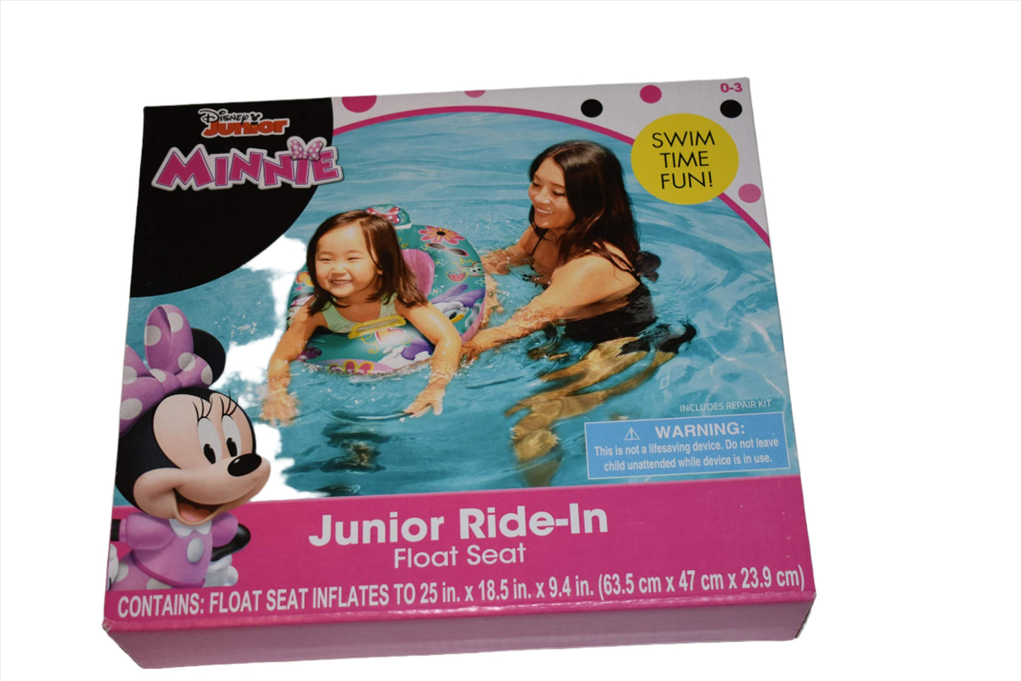 UPD Minnie Mouse Bowtique Baby Toddler Ride-On Float Seat - Swim Raft, Ring, Pool, Beach, Multicolor (28039MIN), 15"