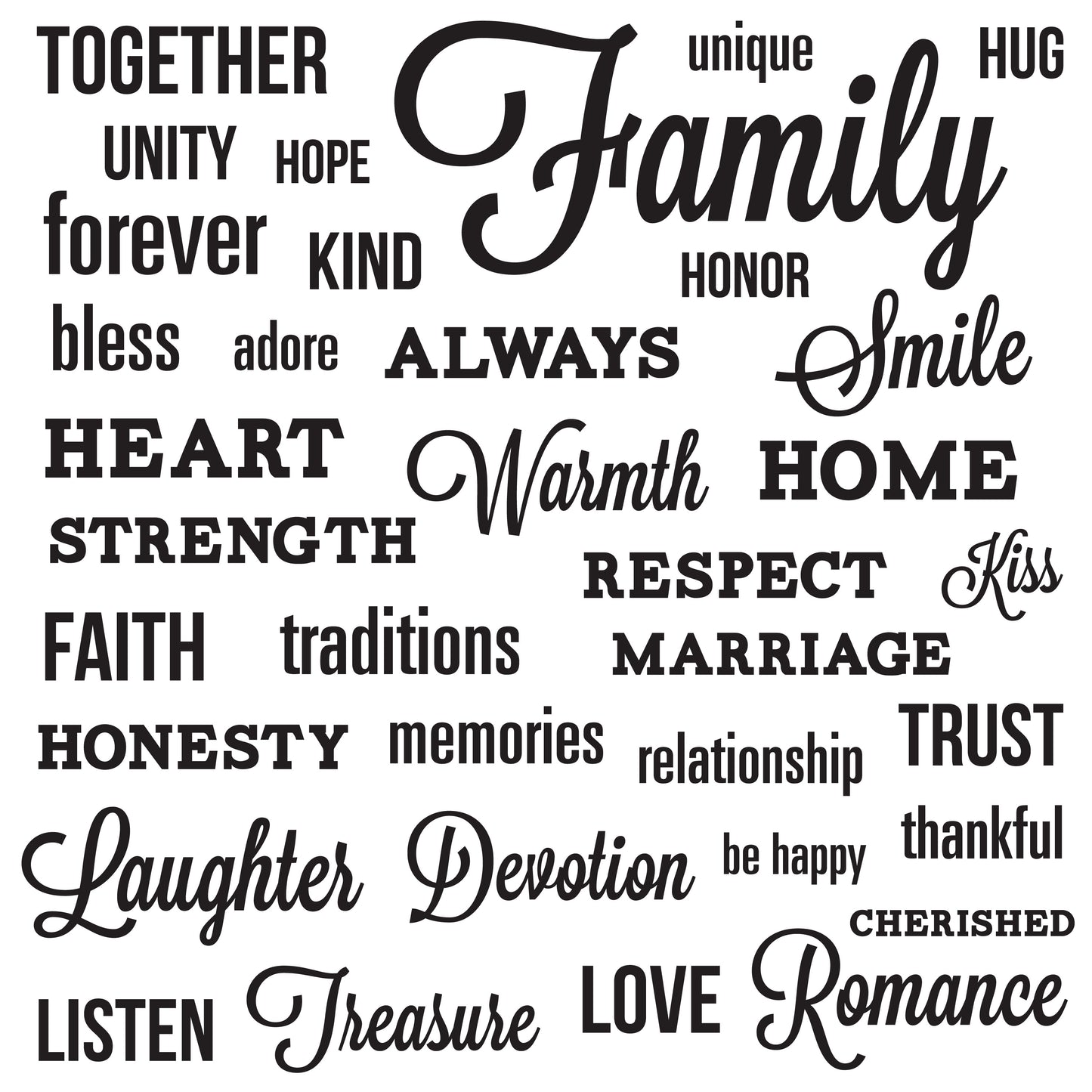 RoomMates Family Quote Peel and Stick Wall Decals, 7.5 in x 16.7 in