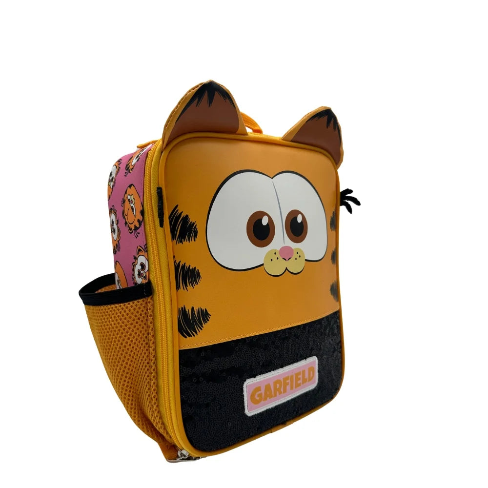 Garfield Grub Kids Insulated Reusable Lunch Bag with Mesh Water Bottle Pocket and Handle