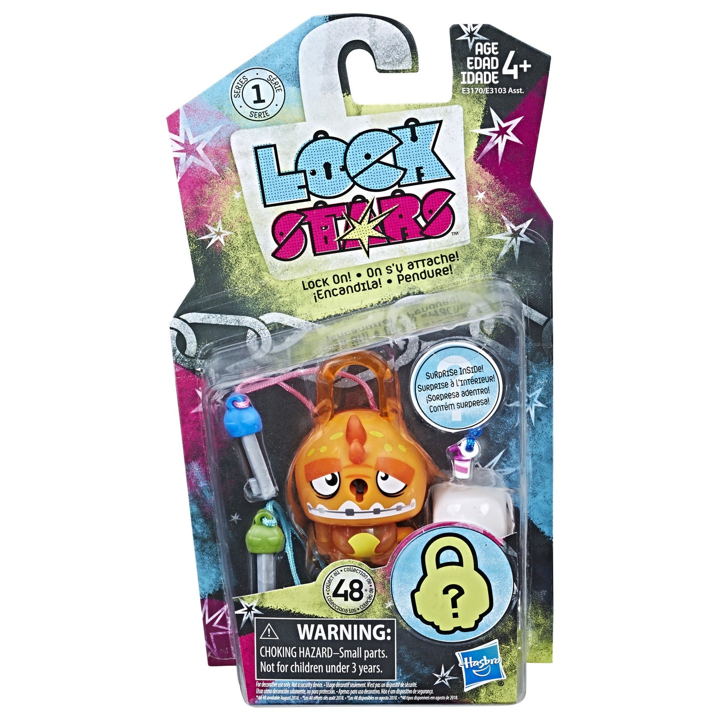 Hasbro Lock Stars Orange Dinosaur