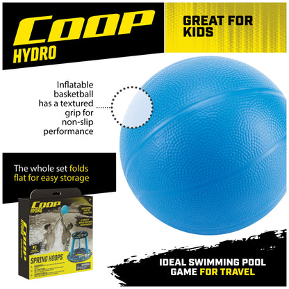 SwimWays COOP Hydro Spring Hoops, Pool Toy, Inflatable Pool Game Basketball Set